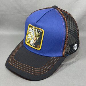 Dragon Ball Z Son Goku Snapback Hat Cap Black Anime Trucker Mesh Adjustable Mens
